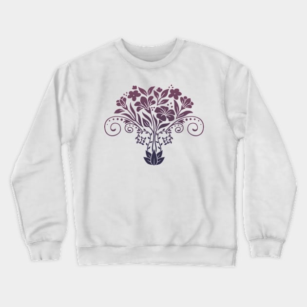 Royal Purple Wildflower Bouquet Crewneck Sweatshirt by MonoFishTank